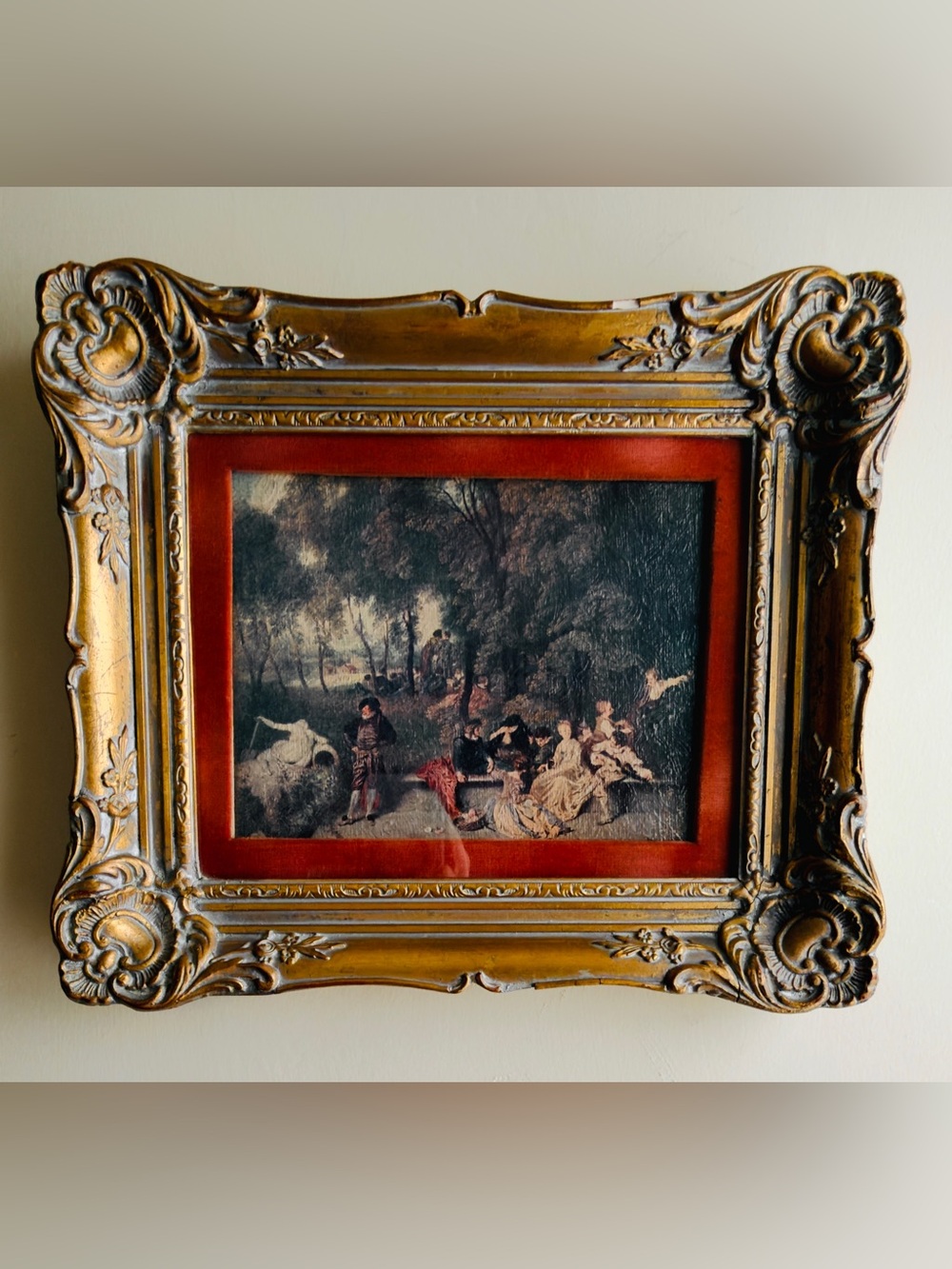 Vintage Ornate Gold Baroque Frame
Watteau Landscape Canvas Board Print
14×12